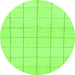 Round Machine Washable Solid Green Modern Area Rugs, wshabs1514grn