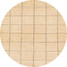 Round Abstract Brown Gold Solid Rug, abs1514