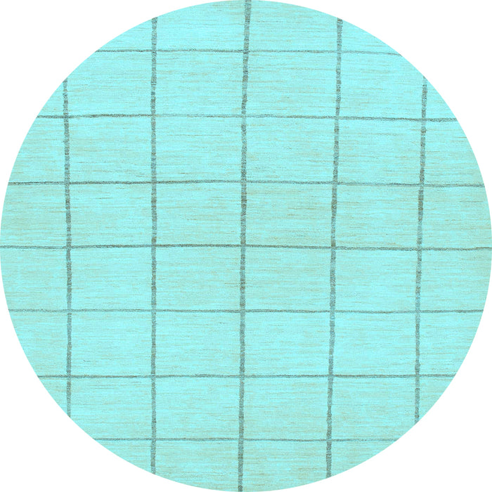 Round Machine Washable Solid Light Blue Modern Rug, wshabs1514lblu