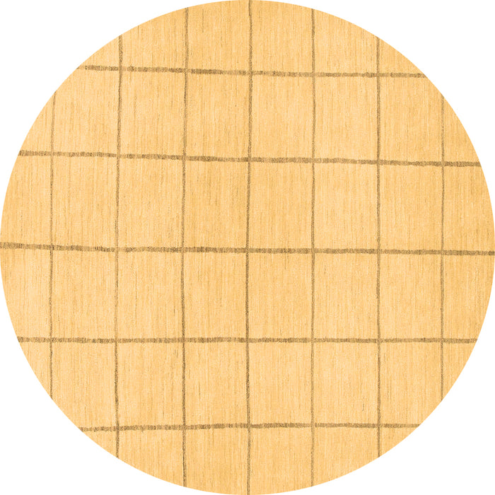 Round Machine Washable Solid Brown Modern Rug, wshabs1514brn