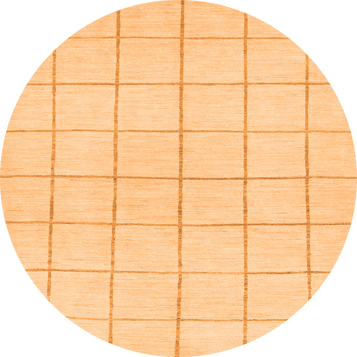 Round Machine Washable Solid Orange Modern Area Rugs, wshabs1514org