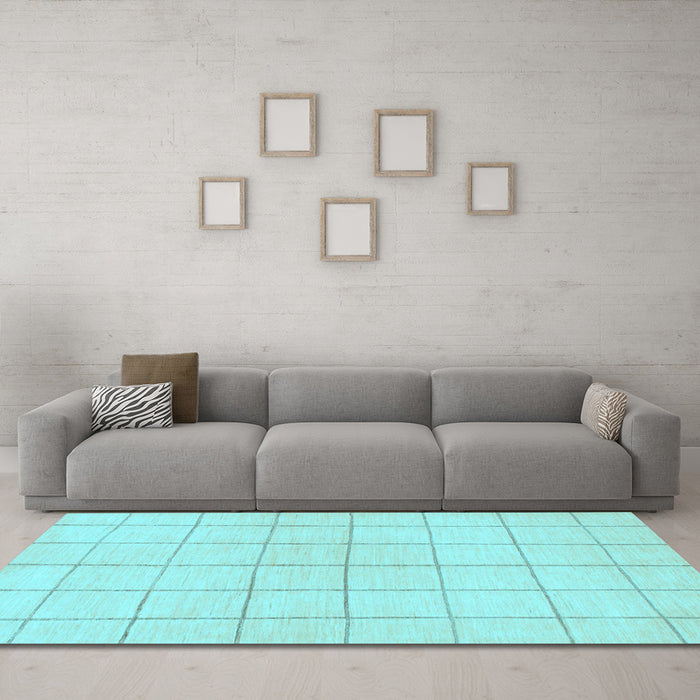 Machine Washable Solid Light Blue Modern Rug in a Living Room, wshabs1514lblu
