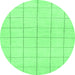 Round Solid Emerald Green Modern Rug, abs1514emgrn