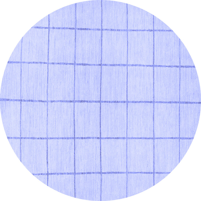 Round Machine Washable Solid Blue Modern Rug, wshabs1514blu