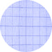 Round Machine Washable Solid Blue Modern Rug, wshabs1514blu