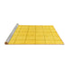 Sideview of Machine Washable Solid Yellow Modern Rug, wshabs1514yw