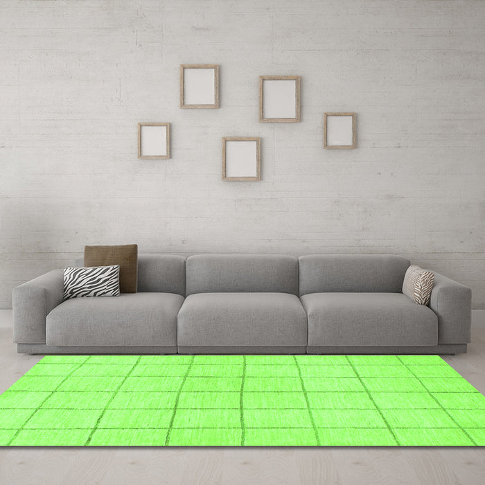Machine Washable Solid Green Modern Area Rugs in a Living Room,, wshabs1514grn