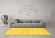 Machine Washable Solid Yellow Modern Rug in a Living Room, wshabs1514yw