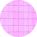 Round Solid Purple Modern Rug, abs1514pur