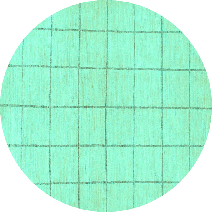 Round Solid Turquoise Modern Rug, abs1514turq