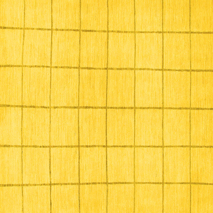 Square Machine Washable Solid Yellow Modern Rug, wshabs1514yw
