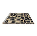 Sideview of Machine Washable Abstract Charcoal Black Rug, wshabs1515