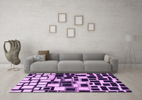 Machine Washable Abstract Purple Modern Rug, wshabs1515pur