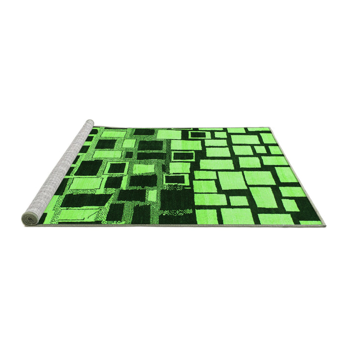 Sideview of Machine Washable Abstract Green Modern Area Rugs, wshabs1515grn
