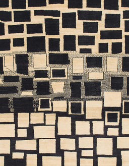 Abstract Charcoal Black Modern Rug, abs1515