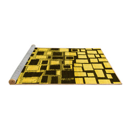 Sideview of Machine Washable Abstract Yellow Modern Rug, wshabs1515yw