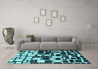 Machine Washable Abstract Light Blue Modern Rug, wshabs1515lblu