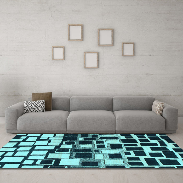 Machine Washable Abstract Light Blue Modern Rug in a Living Room, wshabs1515lblu