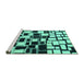 Sideview of Machine Washable Abstract Turquoise Modern Area Rugs, wshabs1515turq