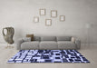 Machine Washable Abstract Blue Modern Rug in a Living Room, wshabs1515blu