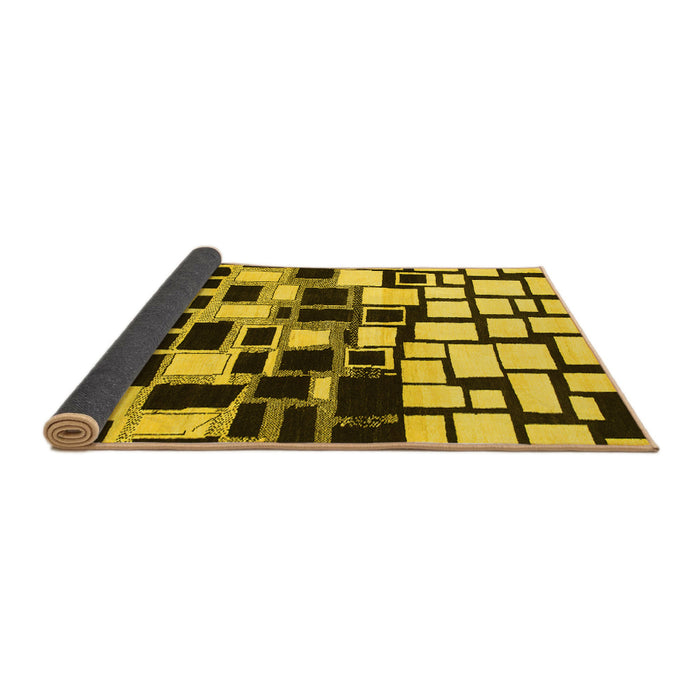 Sideview of Abstract Yellow Modern Rug, abs1515yw
