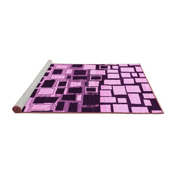 Sideview of Machine Washable Abstract Pink Modern Rug, wshabs1515pnk