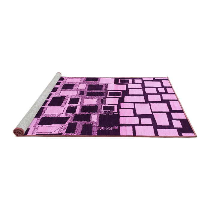 Sideview of Machine Washable Abstract Pink Modern Rug, wshabs1515pnk