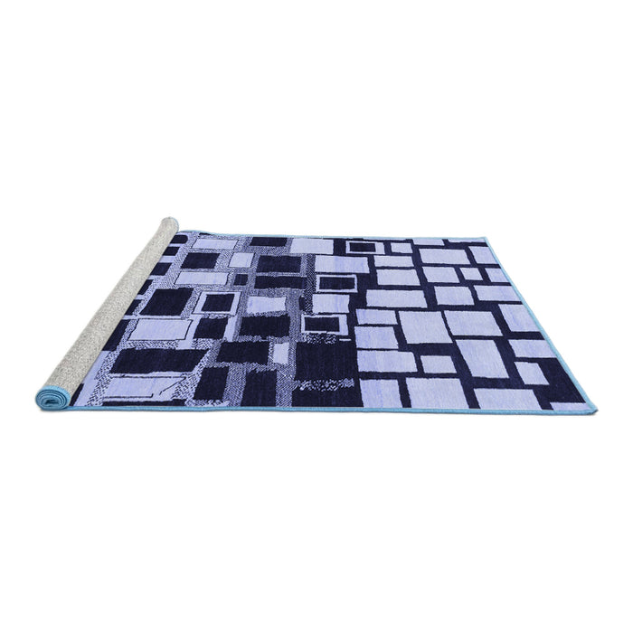 Sideview of Machine Washable Abstract Blue Modern Rug, wshabs1515blu