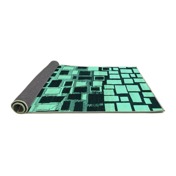 Sideview of Abstract Turquoise Modern Rug, abs1515turq