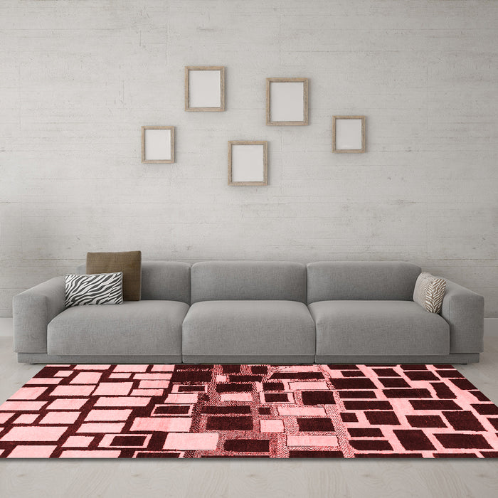 Modern Red Washable Rugs