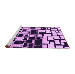 Sideview of Machine Washable Abstract Purple Modern Area Rugs, wshabs1515pur