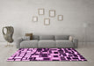 Machine Washable Abstract Pink Modern Rug in a Living Room, wshabs1515pnk