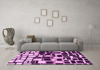 Machine Washable Abstract Pink Modern Rug, wshabs1515pnk