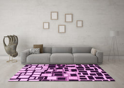 Machine Washable Abstract Pink Modern Rug in a Living Room, wshabs1515pnk