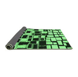 Sideview of Abstract Emerald Green Modern Rug, abs1515emgrn