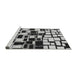 Sideview of Machine Washable Abstract Gray Modern Rug, wshabs1515gry