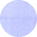 Round Machine Washable Solid Blue Modern Rug, wshabs1516blu