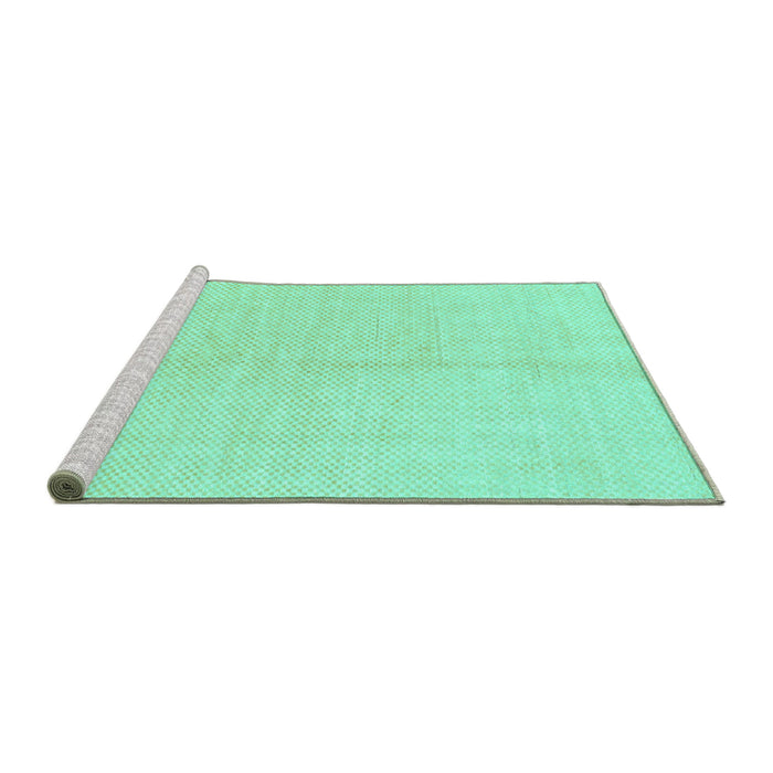 Sideview of Machine Washable Solid Turquoise Modern Area Rugs, wshabs1516turq