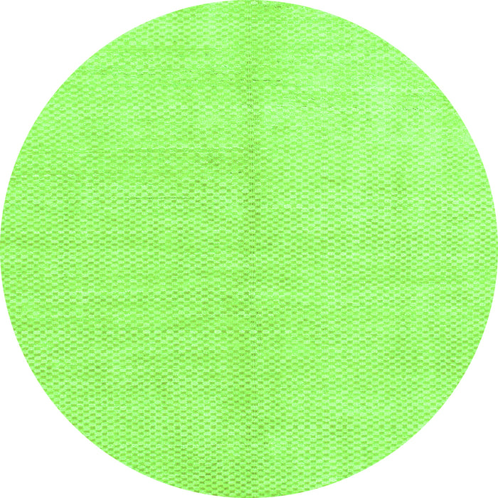 Round Machine Washable Solid Green Modern Area Rugs, wshabs1516grn