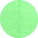 Round Solid Emerald Green Modern Rug, abs1516emgrn