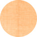 Round Solid Orange Modern Rug, abs1516org