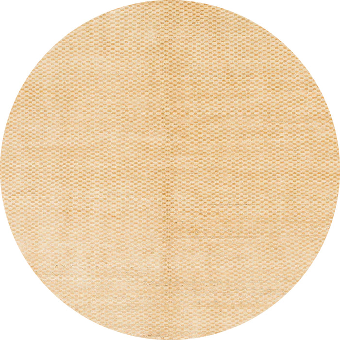 Round Machine Washable Abstract Brown Gold Rug, wshabs1516