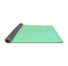 Sideview of Solid Turquoise Modern Rug, abs1516turq