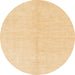 Round Abstract Brown Gold Solid Rug, abs1516