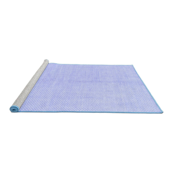 Sideview of Machine Washable Solid Blue Modern Rug, wshabs1516blu