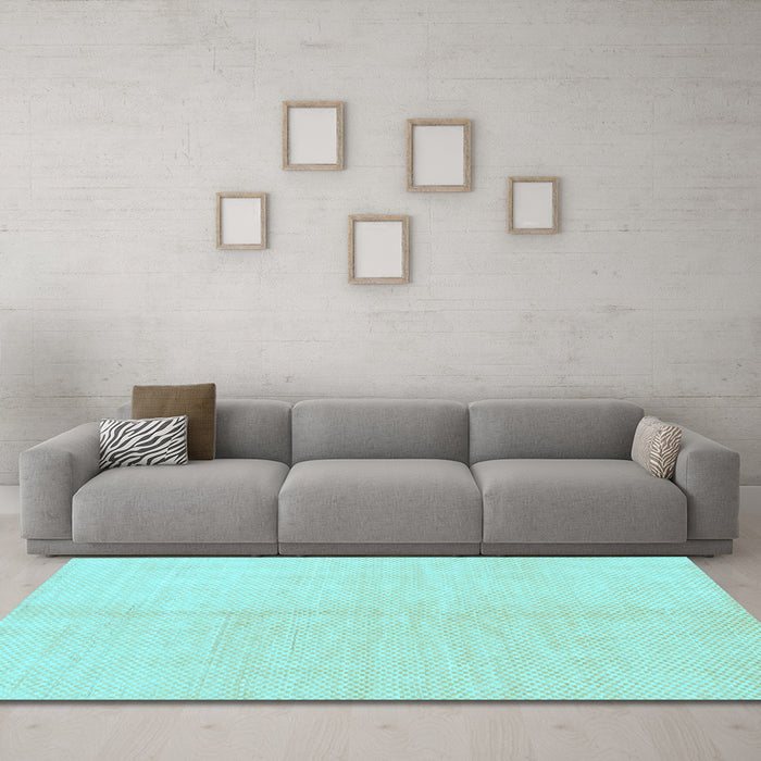 Machine Washable Solid Light Blue Modern Rug in a Living Room, wshabs1516lblu