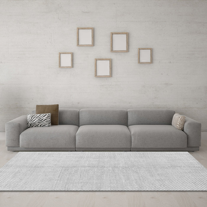 Machine Washable Solid Gray Modern Rug in a Living Room,, wshabs1516gry