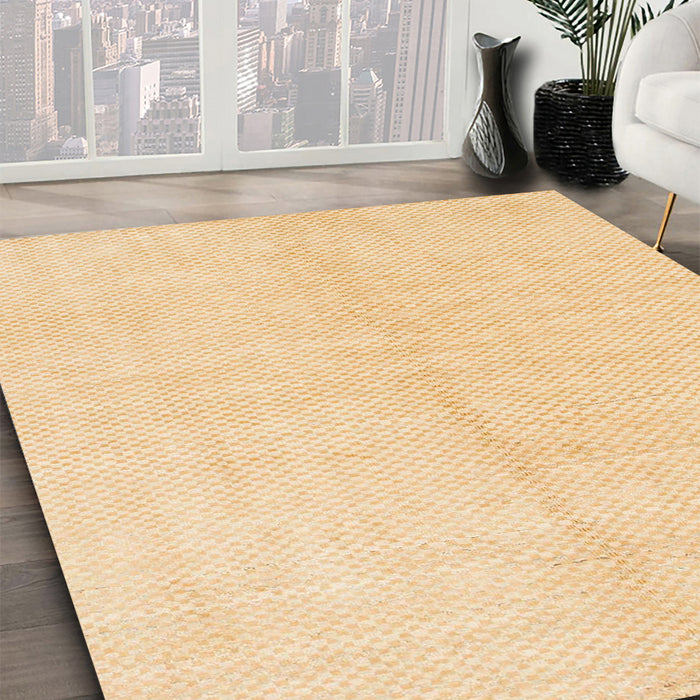 Machine Washable Abstract Brown Gold Rug in a Family Room, wshabs1516