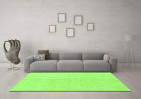 Machine Washable Solid Green Modern Rug, wshabs1516grn