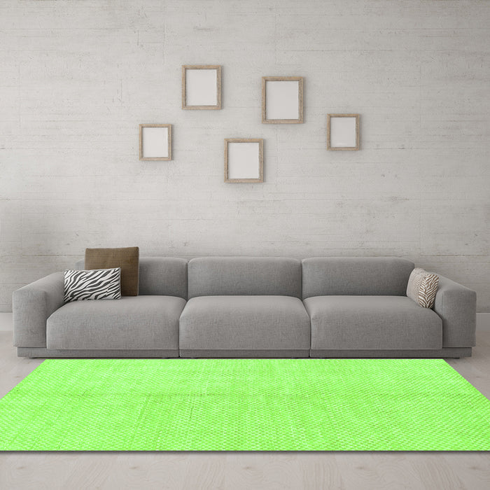 Machine Washable Solid Green Modern Area Rugs in a Living Room,, wshabs1516grn